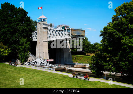 Peterborough Ontario Canada. Peterborough Bloccaggio sollevatore idraulico Trent-Severn per via navigabile Foto Stock