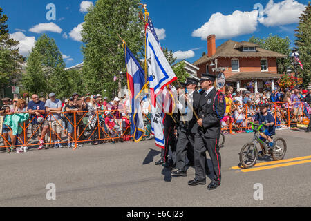 Quarto di luglio sfilata in Breckenridge Foto Stock