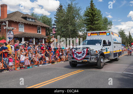 Quarto di luglio sfilata in Breckenridge Foto Stock