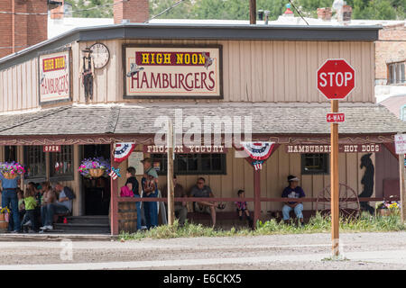 Hamburger posto in Silverton, Colorado. Popolare con i turisti da Durango e treno Silverton giostre. Foto Stock