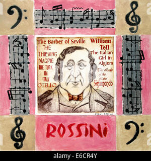 Gioachino Rossini, 1792 - 1868 l'opera italiana compositore, ritratto Foto Stock