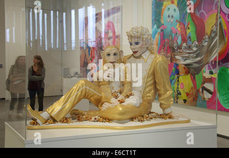 Michael Jackson e bolle di Jeff Koons sul display al Astrup Fearnley Art Museum di Oslo Foto Stock