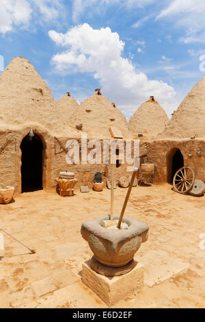 Alveare a forma di mattoni di fango case trulli, Harran, Provincia di Şanlıurfa, Urfa Provincia, Anatolia sudorientale Regione, Anatolia Foto Stock