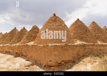 Alveare a forma di mattoni di fango case trulli, Harran, Provincia di Şanlıurfa, Urfa Provincia, Anatolia sudorientale Regione, Anatolia Foto Stock