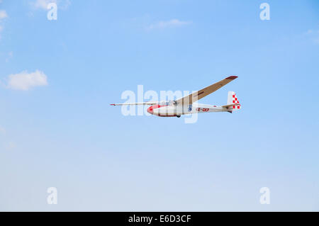 Aliante atterra a una pista di atterraggio per aerei fotografati a Rosh Pinna Israele Foto Stock