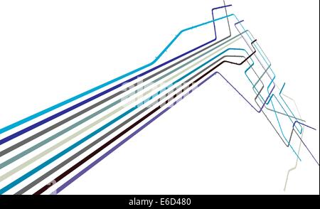 Modificabile disegno vettoriale di un generico sistema di metropolitana con spazio di copia Illustrazione Vettoriale