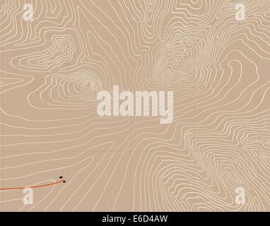 Modificabile illustrazione vettoriale di una generica mappa di contorno di montagne Illustrazione Vettoriale