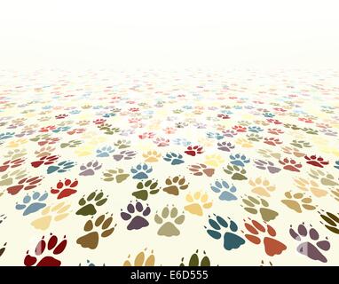 Modificabile illustrazione vettoriale della zampa del cane di stampe Illustrazione Vettoriale