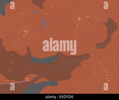 Modificabile illustrazione vettoriale di una generica mappa di montagne Illustrazione Vettoriale