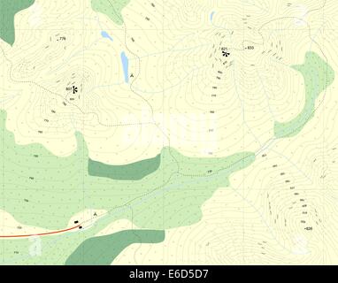 Modificabile illustrazione vettoriale di una generica mappa di montagne Illustrazione Vettoriale