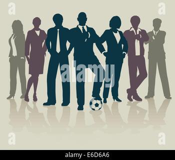 Modificabile illustrazione vettoriale di un relativo a sport team business Illustrazione Vettoriale