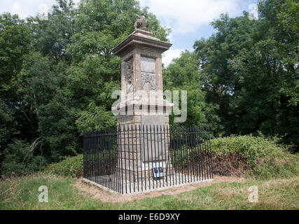 Sir Bevil Grenville monumento battaglia di marcatura di Lansdown 1643 nella guerra civile inglese, Near Bath, Somerset, Inghilterra. eretto 1720 Foto Stock