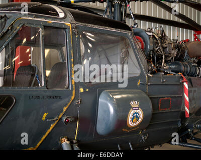 Un Westland Wasp Royal Navy elicottero, un classico aerei militari a Breighton aviazione generale airfield,vicino a Selby, nello Yorkshire, Foto Stock