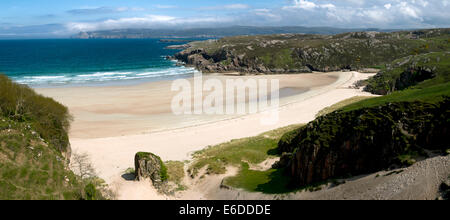 Tràigh Allt Chàilgeag beach, vicino a Durness, sulla costa nord di Sutherland, Scotland, Regno Unito Foto Stock