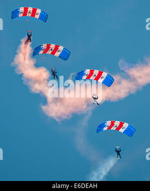 La RAF Falchi paracadute Team Display al Festival 2014 di volo Foto Stock