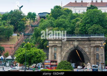 Budapest funicolare castle hill Foto Stock