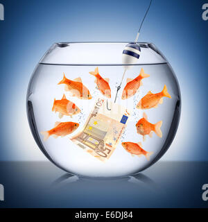 La tentazione di pesce concept Foto Stock