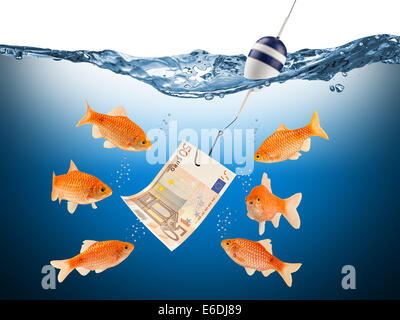 La tentazione di pesce concept Foto Stock