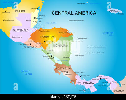 America centrale mappa Foto Stock