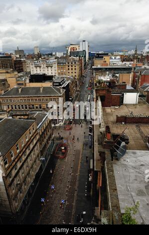 Una vista del centro città di Glasgow dal di sopra Foto Stock