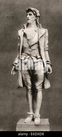 Nathan Hale, soldato e patriota durante la guerra rivoluzionaria americana, la scultura di Frederic MacMonnies Foto Stock