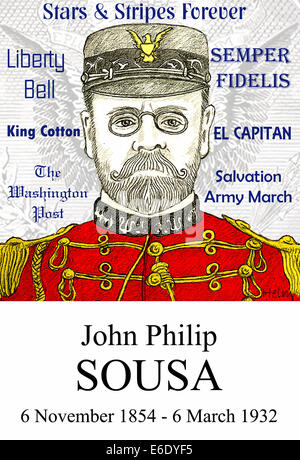 John Philip Sousa, 1854 - 1932, American composer, ritratto Foto Stock