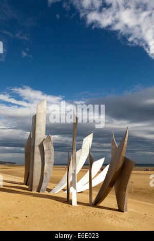 'Il Braves' monumento su Omaha D-giorno spiaggia di sbarco in Normandia Foto Stock