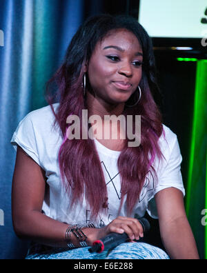 Bala Cynwyd, Pennsylvania, USA. 21 Agosto, 2014. Normani Hamilton di American Girl quinto gruppo armonia esegue a Q102's teatro delle prestazioni il 21 agosto 2014 a Bala Cynwyd, Pennsylvania, Stati Uniti. Credito: Paolo Froggatt/Alamy Live News Foto Stock