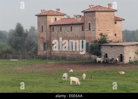 Polesine Parmense (Emilia Romagna, Italia); Antica Corte Pallavicina, casa di azienda agricola Spigaroli Foto Stock