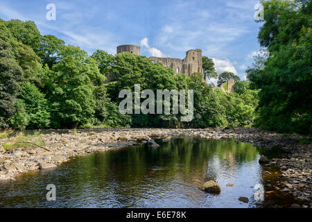 Barnard Castle e il Fiume Tees Foto Stock