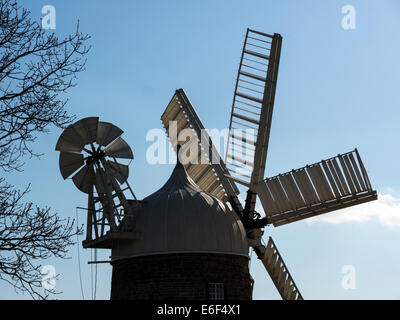 Il mulino a vento di Heage vicino,Ripley Derbyshire, Regno Unito Foto Stock