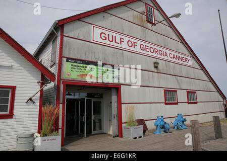 Il Golfo di Georgia Cannery è un sito storico nazionale del Canada si trova nel villaggio di Steveston in Richmond, British Columbia Foto Stock