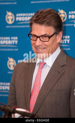 New Hampshire, Stati Uniti d'America. Il 22 agosto, 2014. Texas Gov. Rick Perry parla in NH Credit: Andrew Cline/Alamy Live News Foto Stock