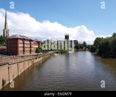 Fiume Severn, Worcester, Regno Unito Foto Stock