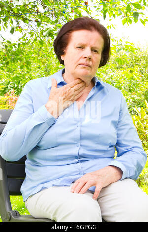 mal di gola Foto Stock