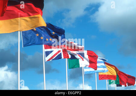 Unione Europea bandiere Foto Stock