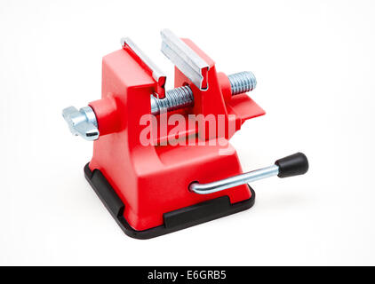 In plastica rosso morsa da banco con ventosa. Foto Stock