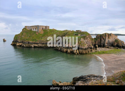 Fort su St Catherines Isola, Tenby, Galles Foto Stock