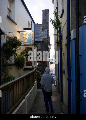 La casa Plantagenet Resturant, Quay Hill, Tenby, Galles Foto Stock