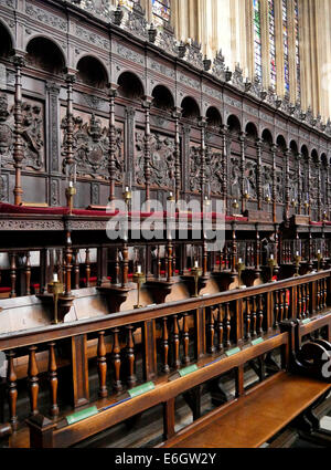 Interno del Kings College Chapel Cambridge Inghilterra England Foto Stock