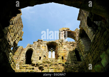 Rovine del Castello di metalli, Northumberland, Inghilterra Foto Stock