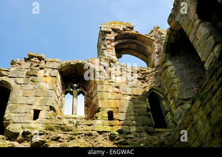 Rovine del Castello di metalli, Northumberland, Inghilterra Foto Stock