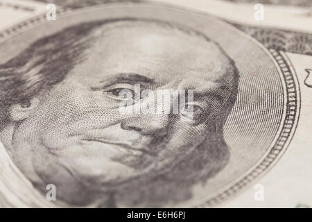Noi di un centinaio di dollar nota closeup Foto Stock