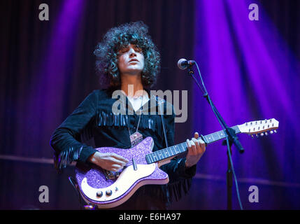 Leeds, Regno Unito. 23 Ago, 2014. James Edward Bagshaw di templi esegue il giorno 2 del festival di Leeds a Bramham Park il 23 agosto 2014 a Leeds, Inghilterra. Credito: Sam Kovak/Alamy Live News Foto Stock