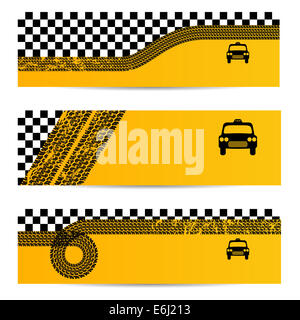 Vari taxi banner pneumatico set di 3 Foto Stock