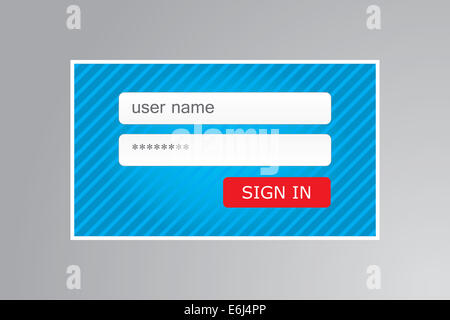 Una illustrazione di pulire Member Login Design Foto Stock