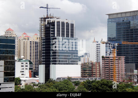 Panama quartiere finanziario della città di edifici. Banca e uffici commerciali con architettura moderna. Foto Stock