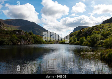 Gap di Dunloe presi in agosto. Killarney, Co. Kerry, Irlanda Foto Stock