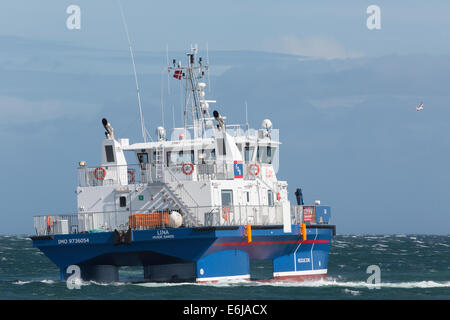Il catamarano di andana lina sul sentiero del mare off Skagen, Danimarca Foto Stock