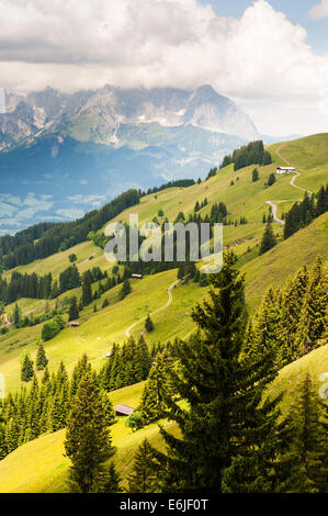 Vista da Kitzbuheler Horn in Kitzbuhel, Austria Foto Stock
